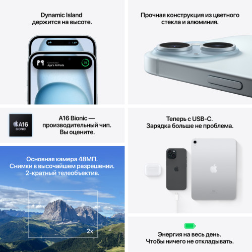 iPhone 15 Plus зеленый